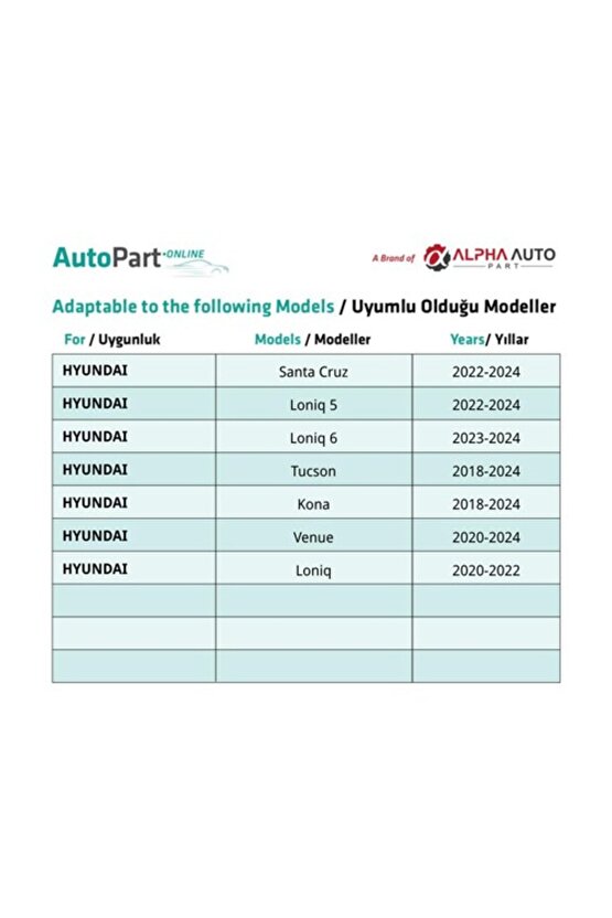 Hyundai, Kia için Kapı Panel Klipsi- 10 Adet