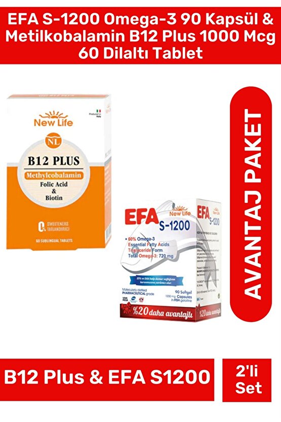 B12 Plus 60 Tablet & Efa S-1200 90 Kapsül