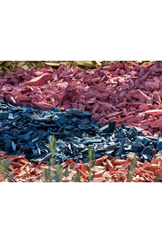 Kırmızı Renkli Malç 40 Litre 25-65 mm Renkli Ağaç Kabuğu Renkli Ağaç Yonga Bahçe Dekor Peyzaj Mulch