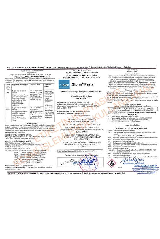 BASF Storm Pasta Fare Ve Sıçan Yemi İlacı Zehiri | Hızlı Etkili 5000 gr