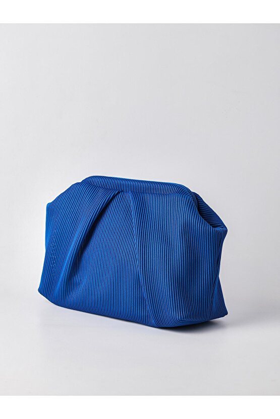 Heybes Kadın Mavi Piliseli Clutch El Çantası