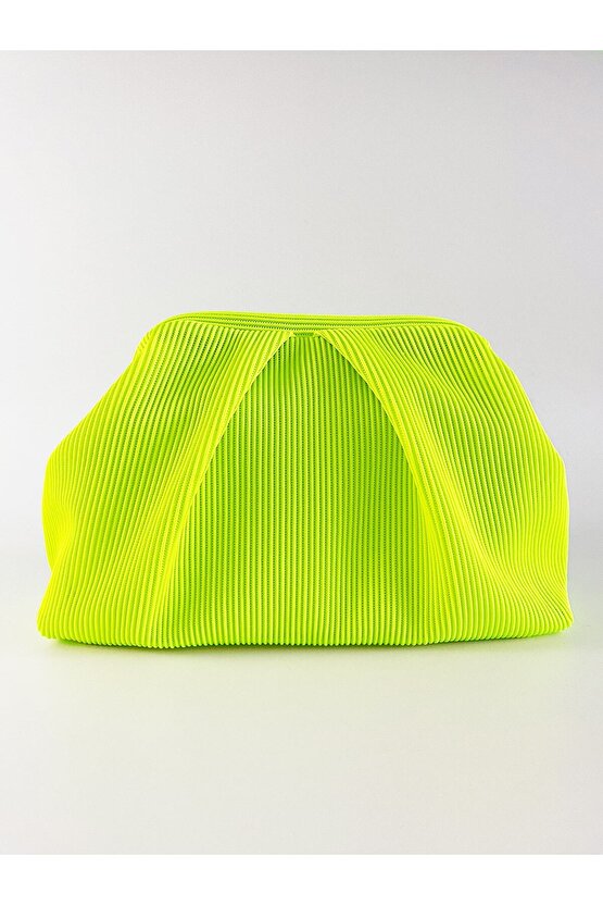 Heybes Kadın Neon Yeşil Piliseli Clutch El Çantası