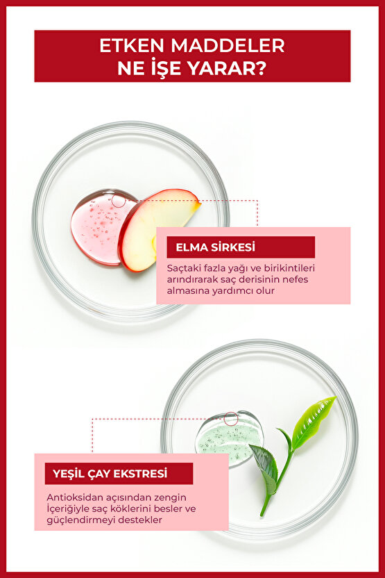 Doğal Saç Bakım Detoksu Arındırıcı Elma Sirkesi Ve Yeşil Çay Tonik 200 ml