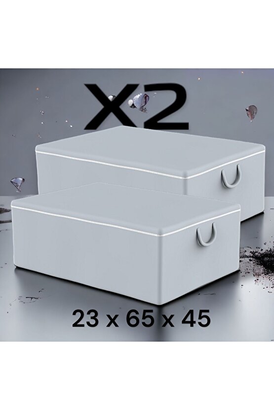 Antrasit Baza Altı Yorgan Hurç 2 Adet