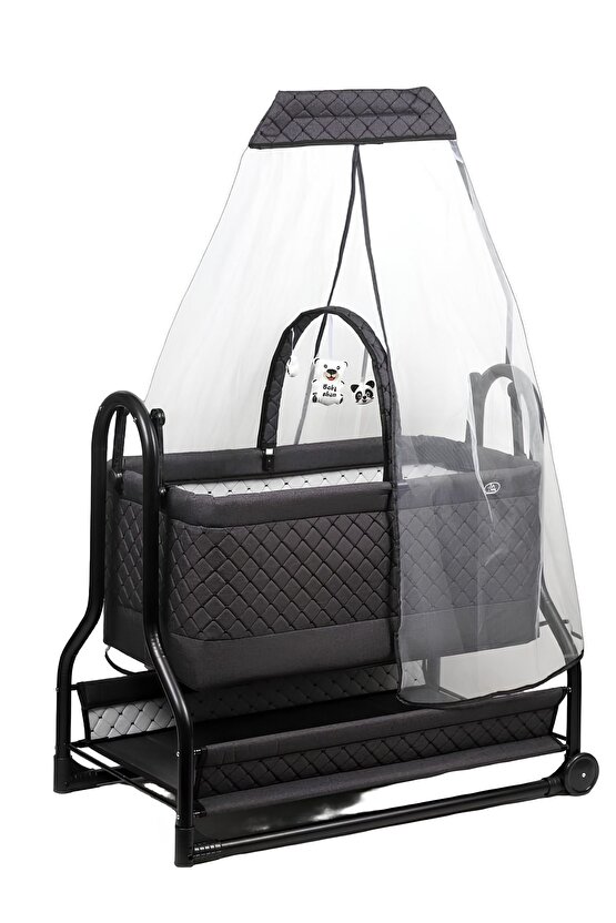 Lüx Bebek Beşiği Nenni Silinebilir Portatif Sallanır Sepet Beşik Hamak Beşik