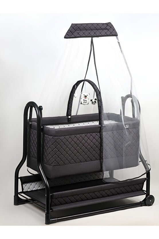 Lüx Bebek Beşiği Nenni Silinebilir Portatif Sallanır Sepet Beşik Hamak Beşik