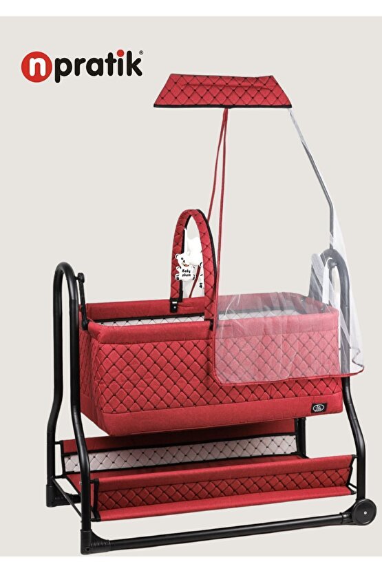 Npratik Lüx Bebek Beşiği Nenni Silinebilir Portatif Sallanır Sepet Beşik Hamak Beşik