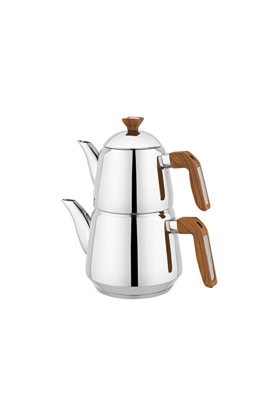 TeeHaus Çelik Çaydanlık Takımı 4 Parça-Kahverengi