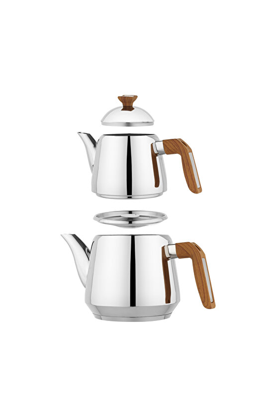 TeeHaus Çelik Çaydanlık Takımı 4 Parça-Kahverengi