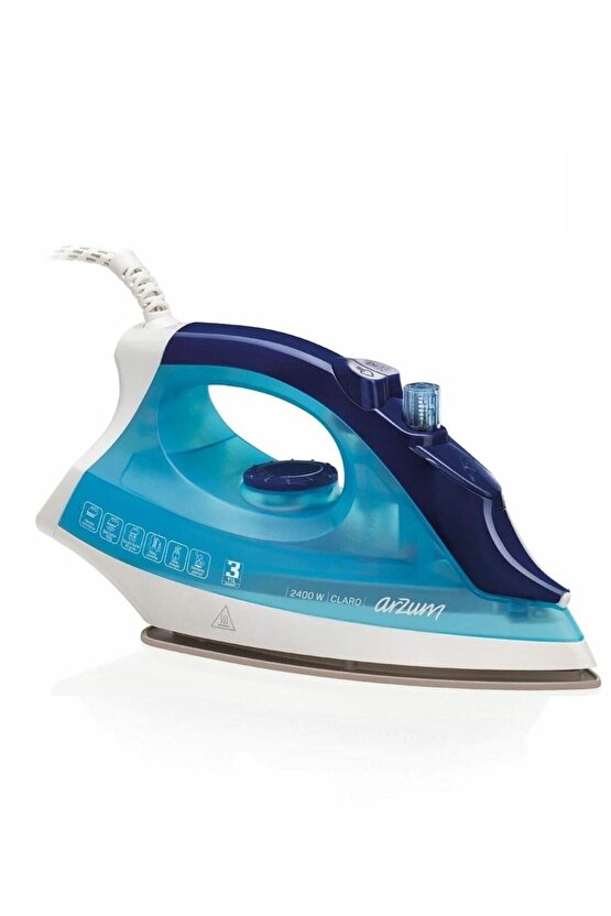 Ar688 Claro 2400 W Buharlı Ütü Seramik Tabanlı Mavi