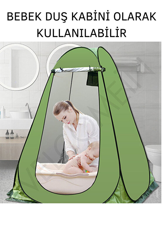 Otomatik Portatif Kamp&Plaj Duş Giyinme ve Tuvalet Çadırı 120 X 120 X 190 Cm