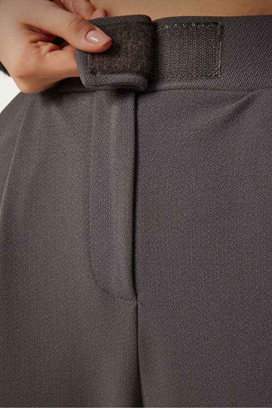 Kadın Yüksek Bel Likralı Palazzo Pantolon - Dökümlü Geniş Paça, Şık Ofis & Günlük Kombin Pantolon