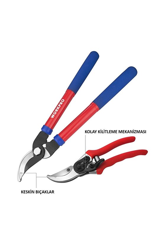 WP204500 2’li Profesyonel Bağ Bahçe Dal Budama Makası Seti