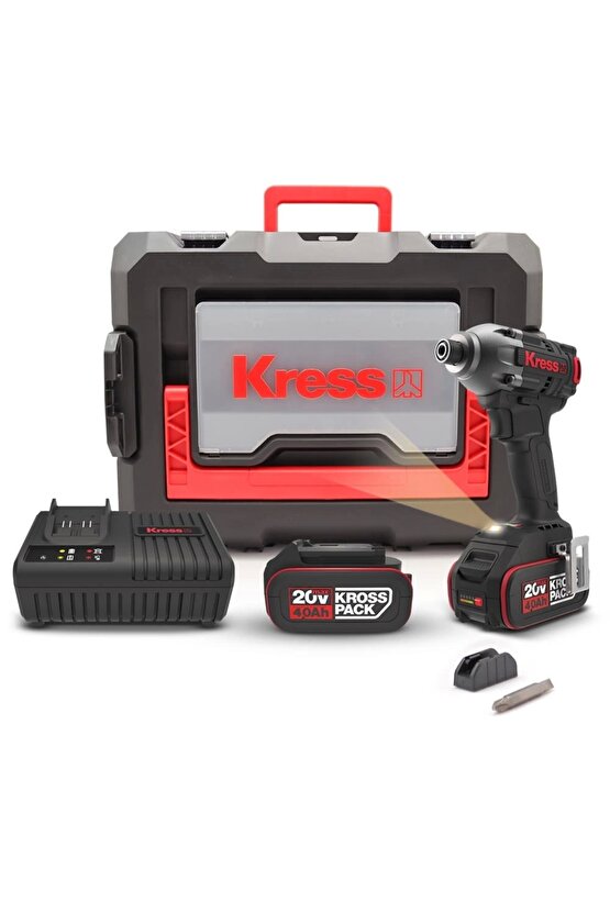 KUB60.2 20Volt 4.0Ah Li-ion Çift Akülü 230Nm Kömürsüz Profesyonel Şarjlı Darbeli Tornavida