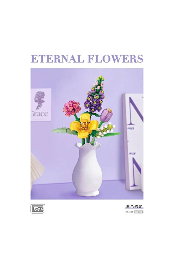 Mikro Blok Sonsuz Çiçekler 608 Parça - Lego Setleri - Loz Mini Lego - Çiçek Lego - Loz Lego - Mikro