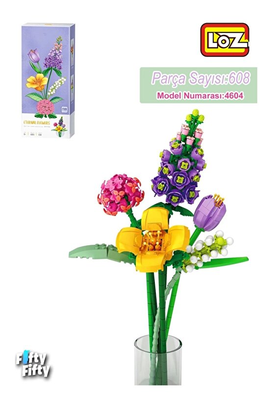 Mikro Blok Sonsuz Çiçekler 608 Parça - Lego Setleri - Loz Mini Lego - Çiçek Lego - Loz Lego - Mikro