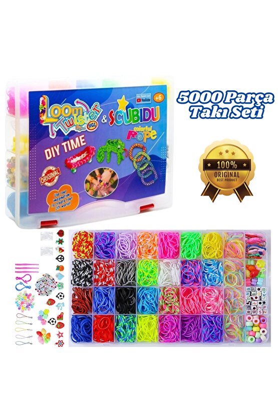 Orijinal Loom Twister 5000 Parça Seti - Takı Seti - Toka, Bilezik Ve Kolye Yapma Seti - Loom Twister