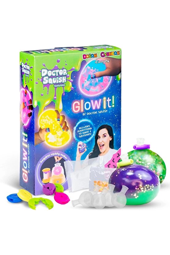Doctor Squish Pack Refill Neon, Yedek Paket Parlak Simli Sukuşi Yapım Seti - Doktor Sukuşi - Sukuşi