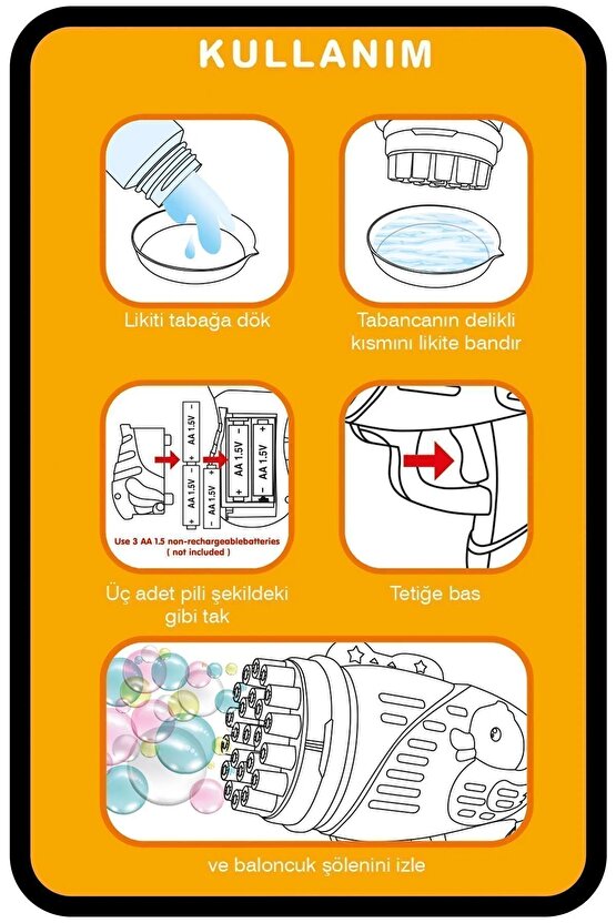 Pilli Ördek Köpük Tabancası - Baloncuk Tabancası - Köpüklü Silah - Baloncuk Oyunu - Pembe