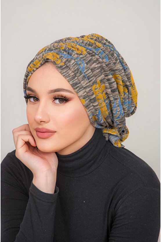 Gri Hardal Desenli Tokalı Bone