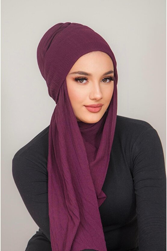 Koyu Bordo Kelebek Bone Şal