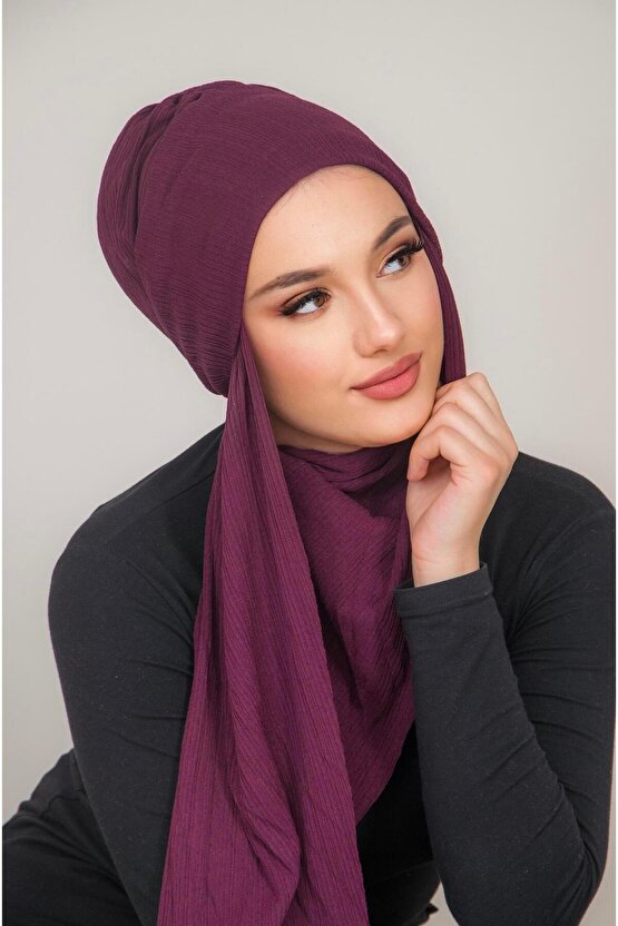 Koyu Bordo Kelebek Bone Şal