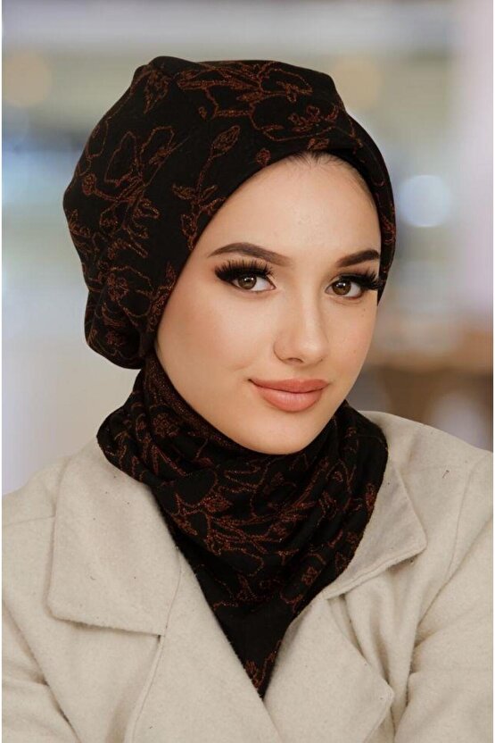 Siyah Bakır Tesettür Bere ve Etol Takım