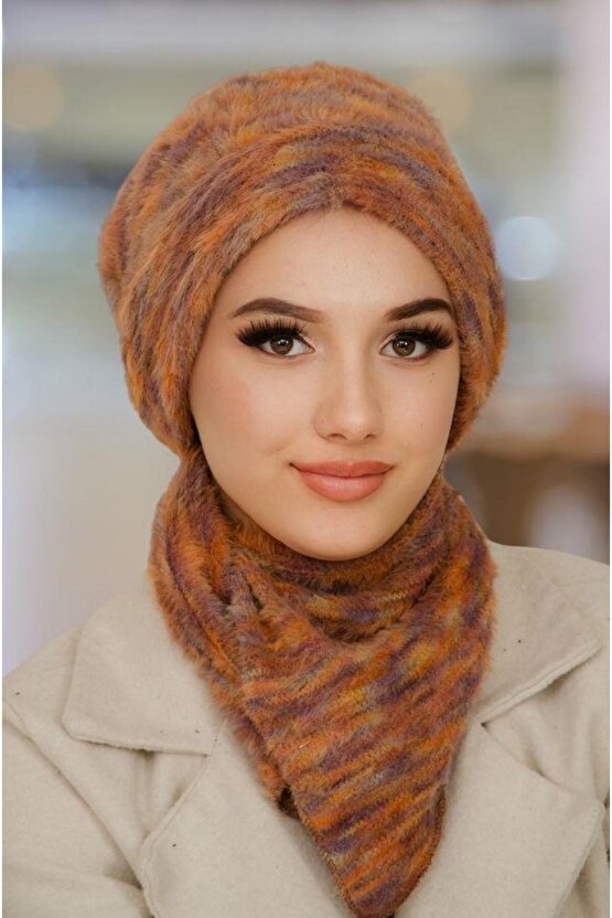 Taba Tonlu Yumoş Tesettür Bere Ve Etol Takım