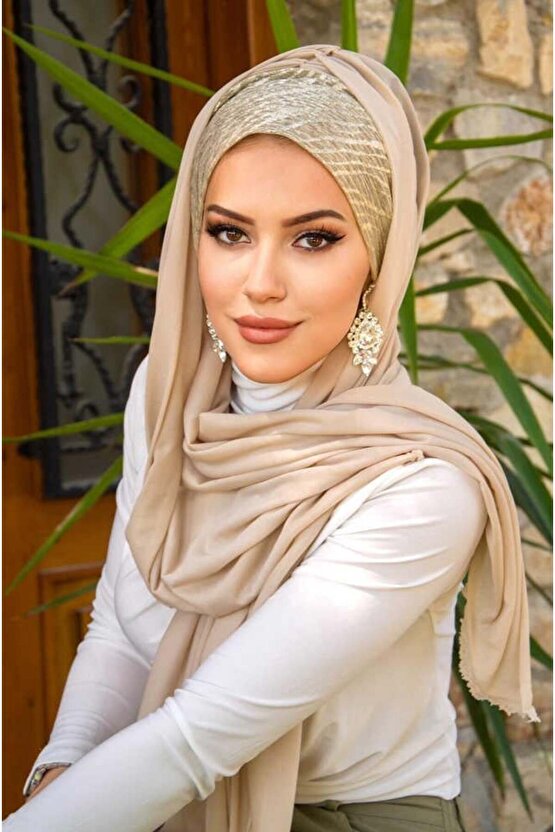 Bej Dore Bone Hazır Şal