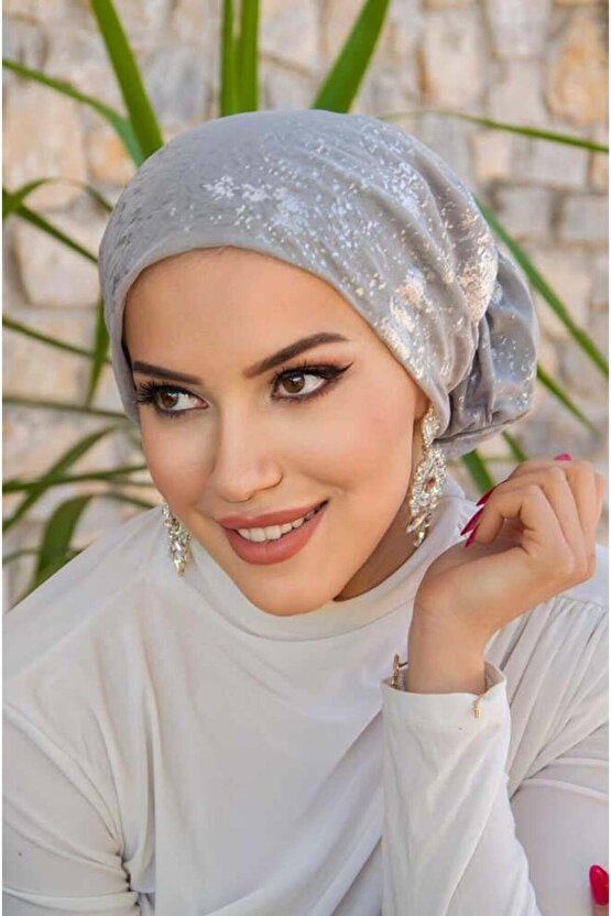 Gümüş Varaklı Çağla Hazır Türban