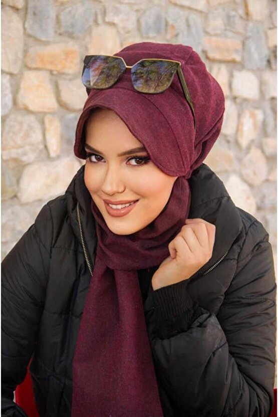 Bordo Tesettür Şapka