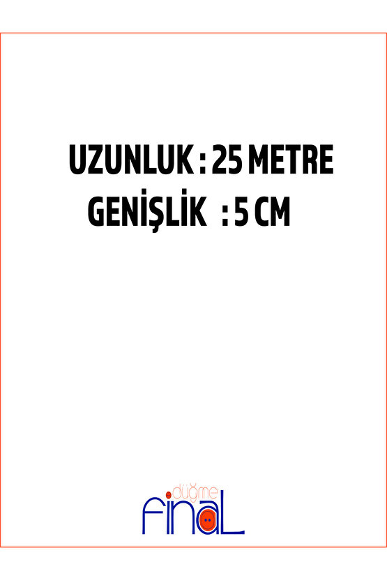 5 cm x 25 Metre Beyaz Geniş Yassı Lastik – Bel, Paça, Don ve Elastik Bant İçin