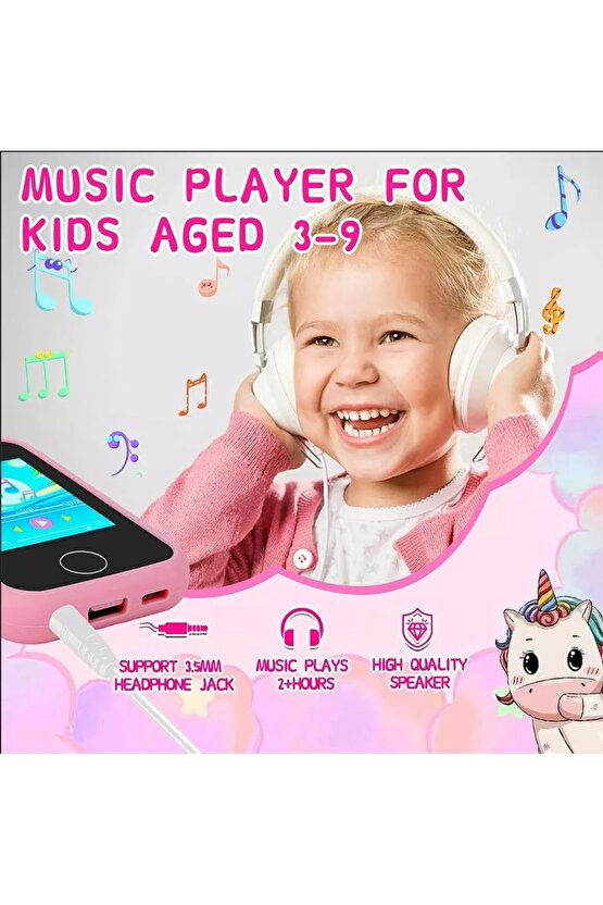 ÇOCUKLAR İÇİN EĞİTİCİ TELEFON DOKUNMATİK EKRAN ÇİFT KAMERALI FENERLİ MÜZİK ÇALAR OYUN VİDEO KAYIT