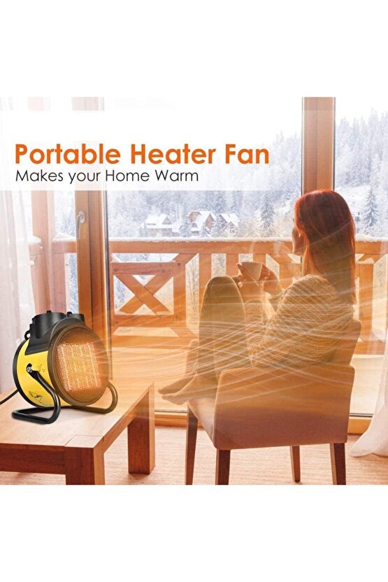 3000W FANLI ISITICI 3 KADEMELİ TAŞINABİLİR ELEKTRİKLİ HAVA ÜFLEYEN FAN RADYATÖR ISINMA CİHAZI 220V