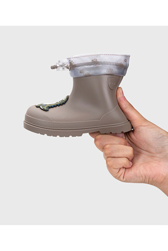 W10323-050 Mendi Dino Çocuk Yağmur Botu KahverengiTupe