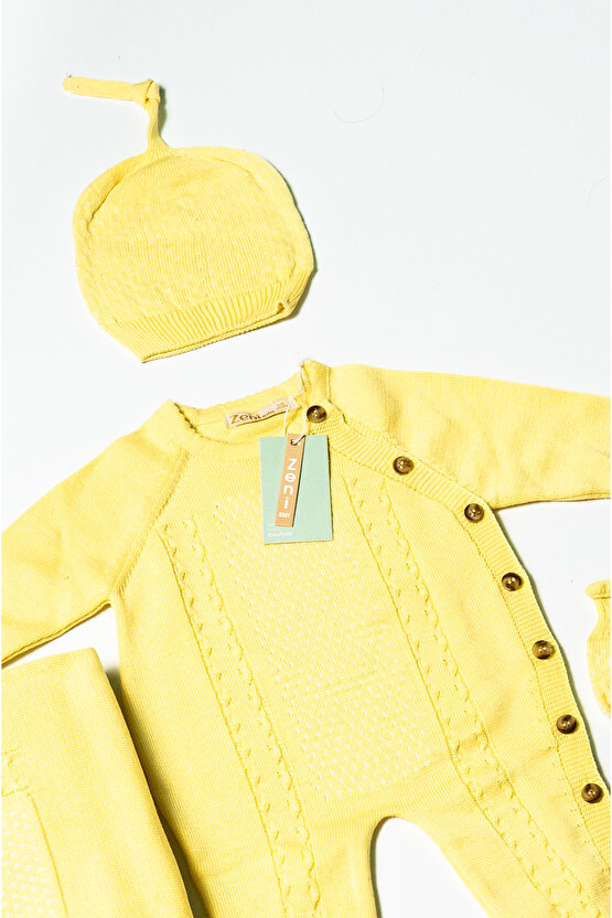 Yeni Doğan 5li Örme Triko Tulum Set