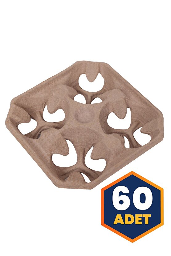 Karton Viyol Bardak Taşıyıcı Natürel 4 lü - 60 adet