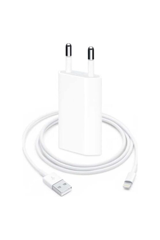 Iphone Şarj Kablo ve Adaptör Başlık Takım-Beyaz