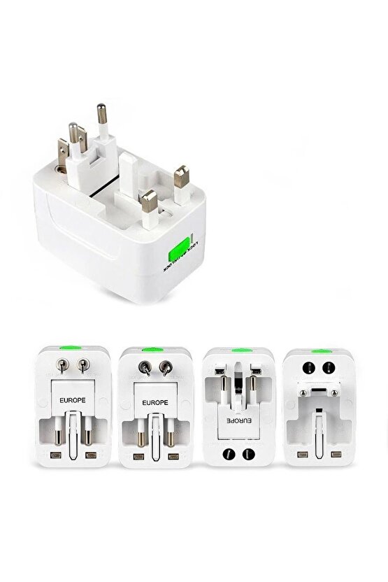 Evrensel Uluslararası Fiş Adaptörü Bağlantı Noktası Dünya Seyahat Güç Şarj Dönüştürücü Fiş