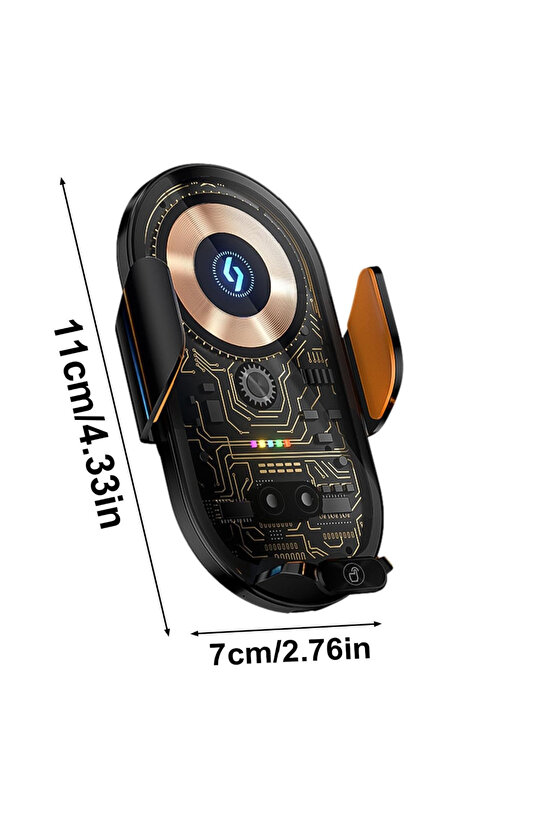 Kablosuz Şarj Araba için Manyetik Elektrikli Telefon Tutacağı Şık Görünümlü Işıklı