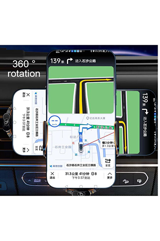 Kablosuz Şarj Araba için Manyetik Elektrikli Telefon Tutacağı Şık Görünümlü Işıklı