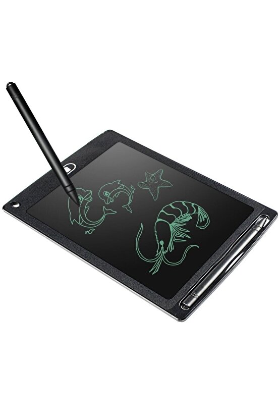 Writing Tablet Lcd 8.5 Inç Dijital Kalemli Çizim Yazı Tahtası Grafik Not Yazı Eğitim Tableti Siyah