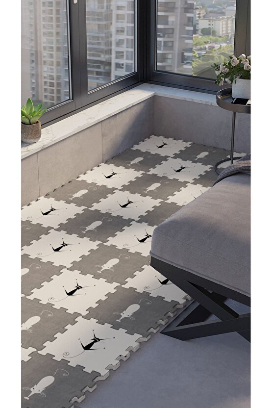 Yıkanabilir Cam Balkon Halısı Thb1 | Yapboz Halı | Puzzle Halı