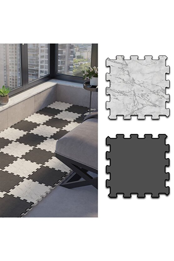 Yıkanabilir Büyük Balkon Halısı Thb31 | Yapboz Halı | Puzzle Halı