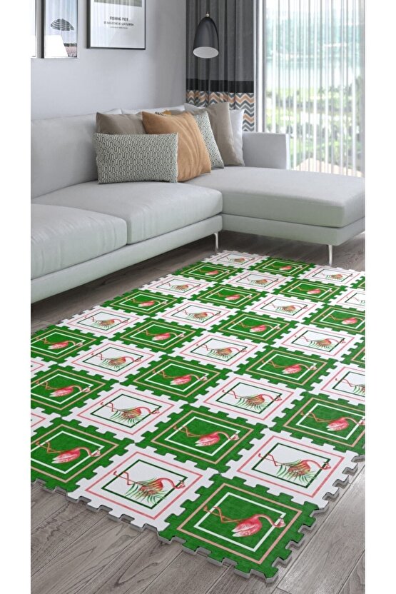 Leylek Modelleri Dekoratif Salon Halısı Ths10 | Yapboz Halı | Puzzle Halı