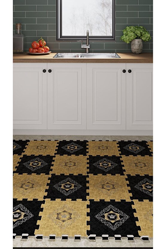 Su Geçirmez Yıkanabilir Mutfak Halısı Thm25 | Yapboz Halı | Puzzle Halı