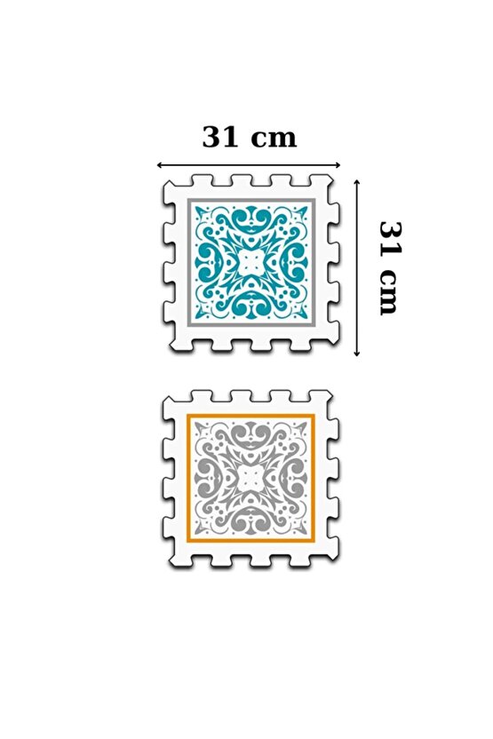 Desenli Dekoratif Yumuşak Salon Halısı Ths14 | Yapboz Halı | Puzzle Halı