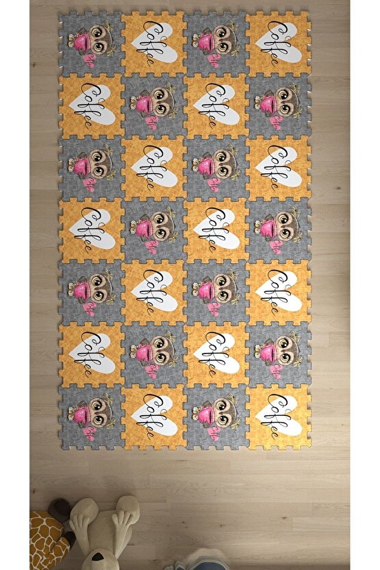 Baskılı Makinede Yıkanabilen Dekoratif Bebek Odası Sı Thc21 | Yapboz Halı | Puzzle Halı
