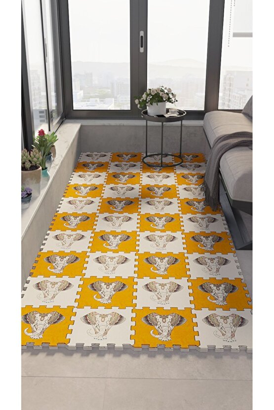 Hayvan Desenli Su Geçirmez Balkon Halısı Thb23 | Yapboz Halı | Puzzle Halı