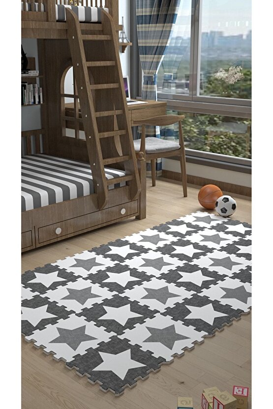 Yumuşak Yıldızlı Bebek Çocuk Odası Sı Thc7 | Yapboz Halı | Puzzle Halı